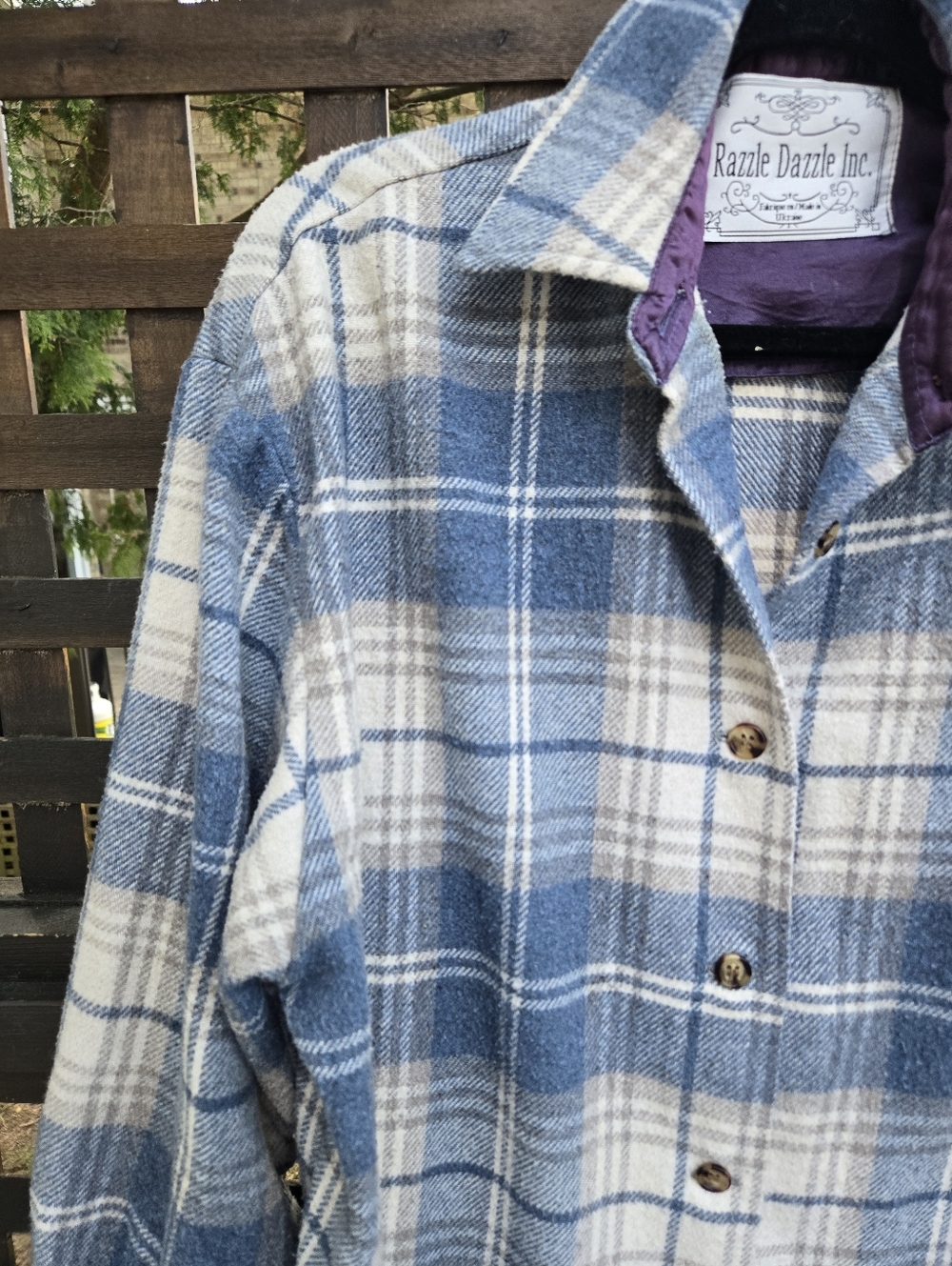 Plaid Shacket with Fringe - Picture 3 of 9